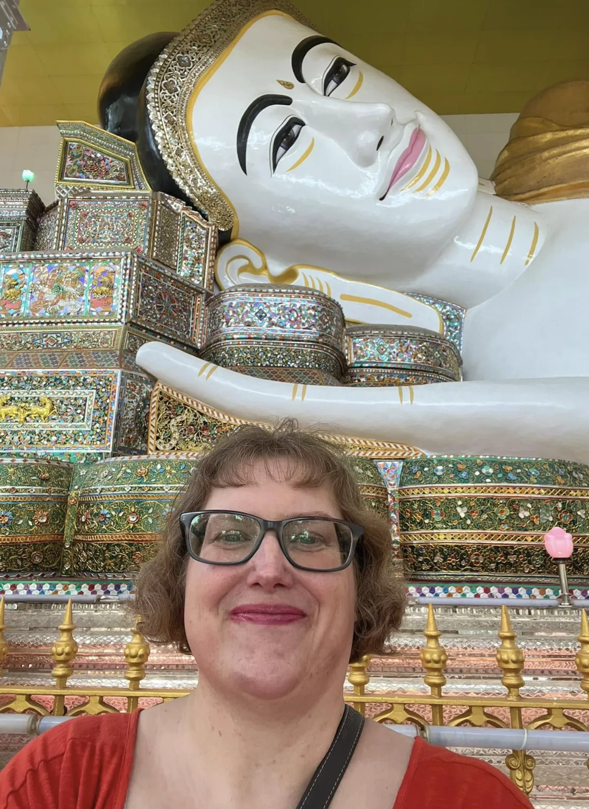 Allison visiting a temple