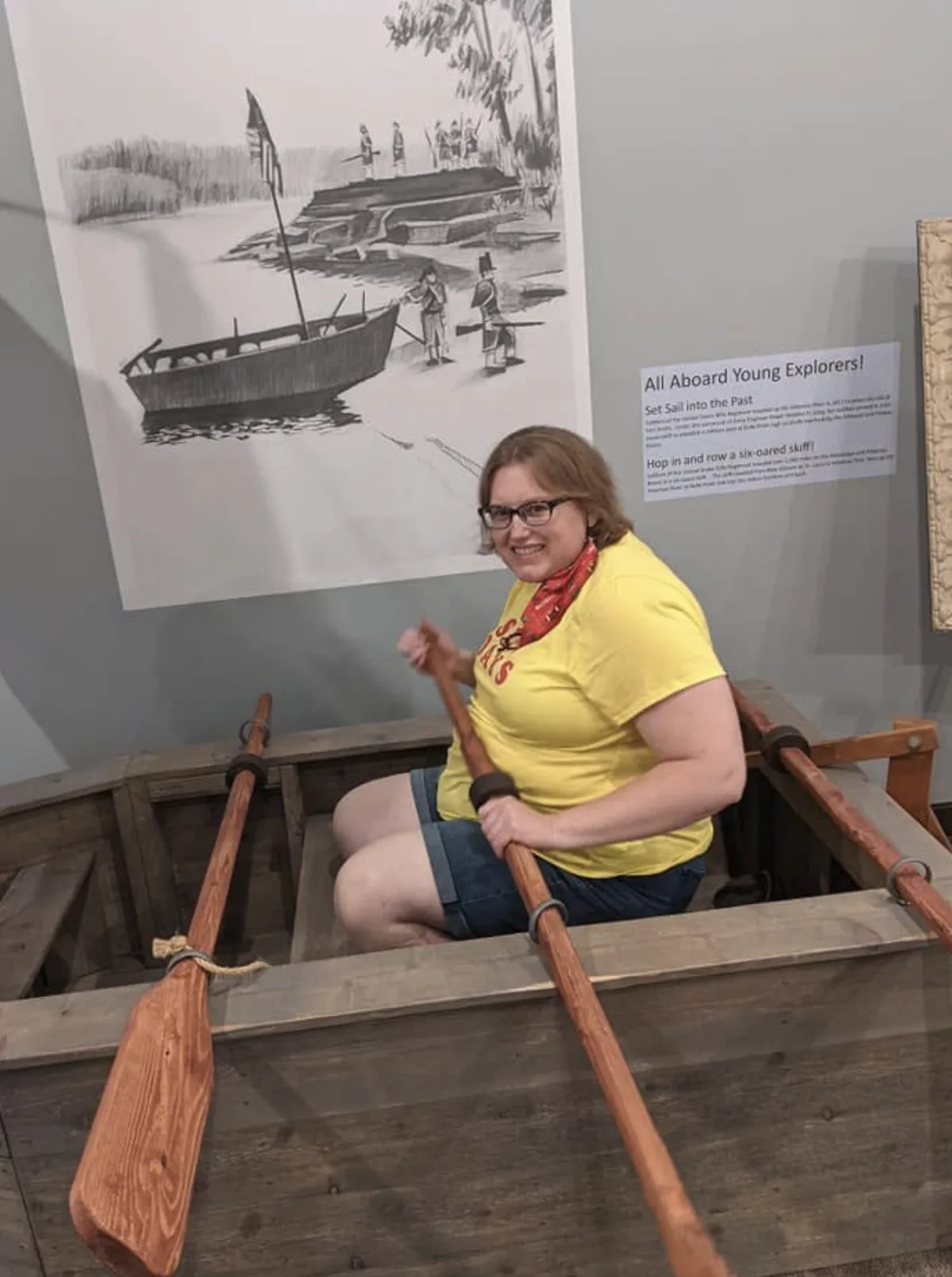 Allison discovering a maritime exhibit